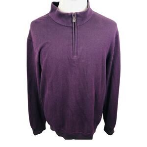 Tonino Lamborghini 1/4 Zip Sweater Mens 2XL XXL Knit Pullover Mock Neck Purple